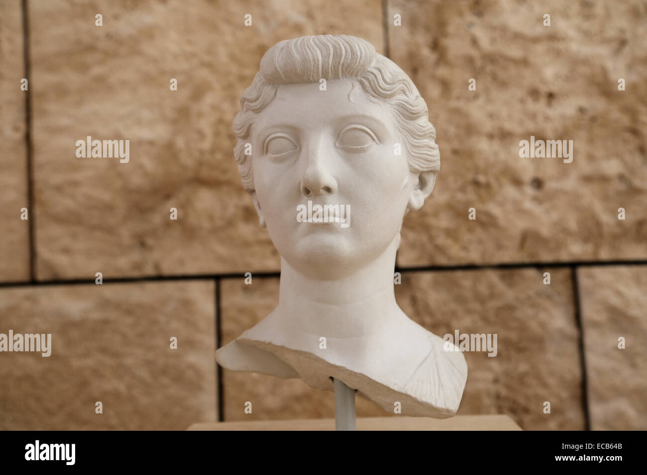 Busto di Livia (58 BC-29 AD). Moglie dell'imperatore Augusto. Copia. Museo dell'Ara Pacis, Roma, Italia. Foto Stock