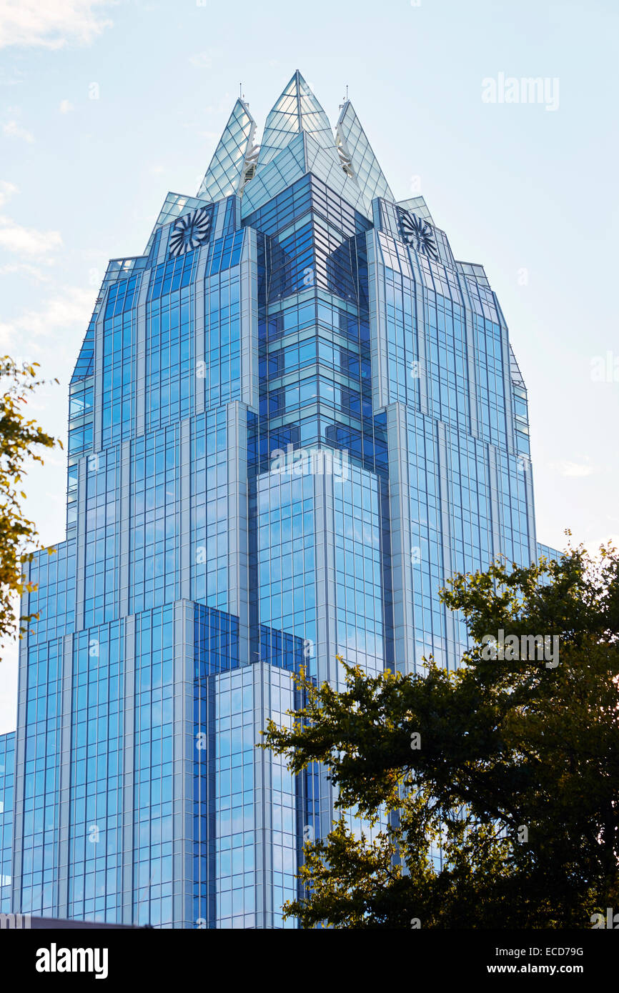 Frost torre della Banca a volte meglio noto come il gufo edificio, Austin, Texas, Stati Uniti d'America Foto Stock