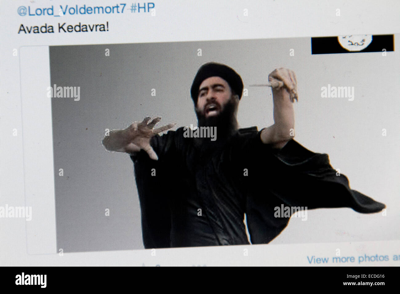 Londra REGNO UNITO. 11 dicembre 2014. L'organizzazione terrorista islamico è stato utilizzando i social media tra cui twitter e facebook per reclutare nuovi jihadisti per la sua causa per combattere in Iraq e la Siria. Foto Stock