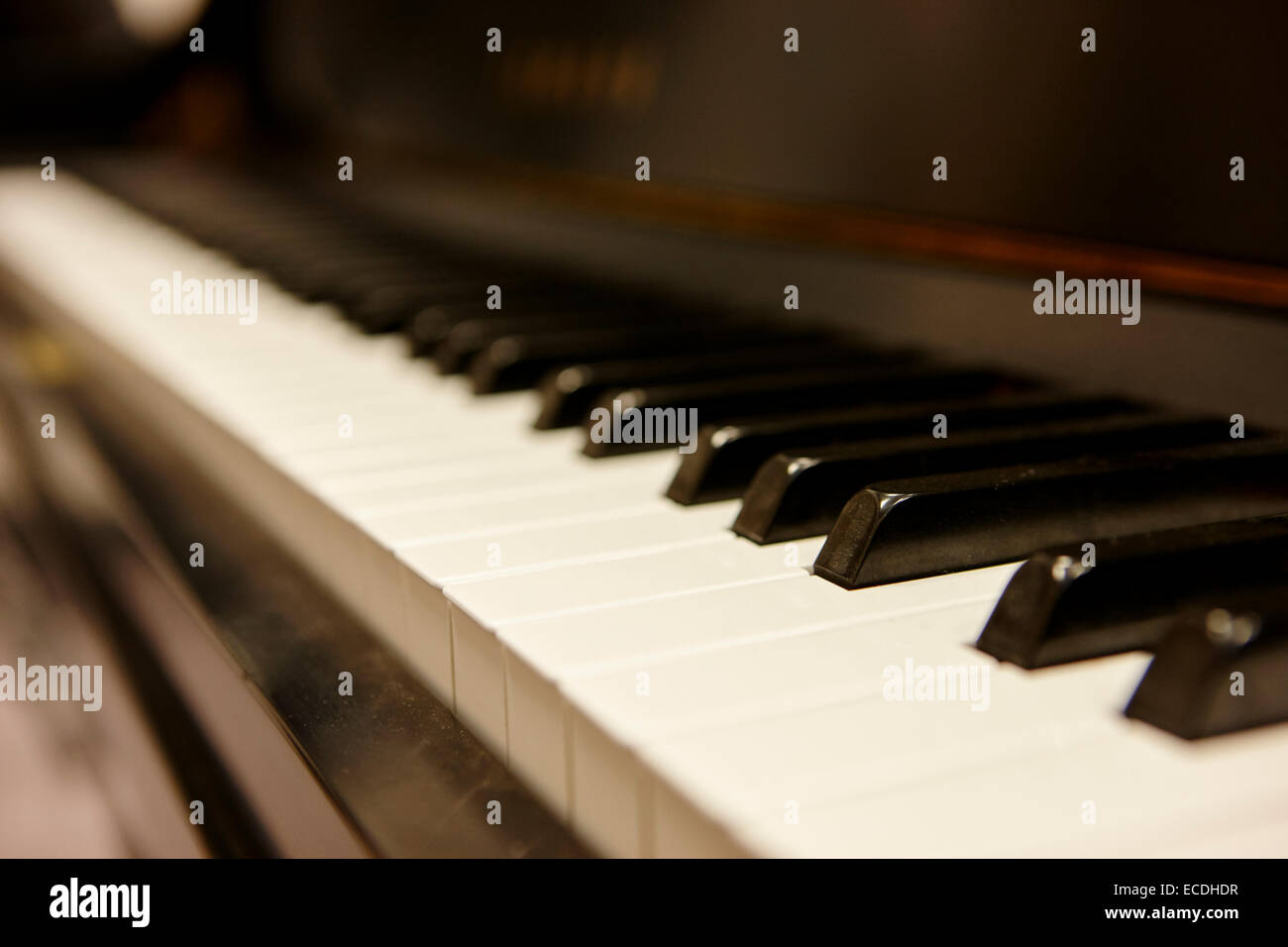Polveroso tastiera per pianoforte Foto Stock