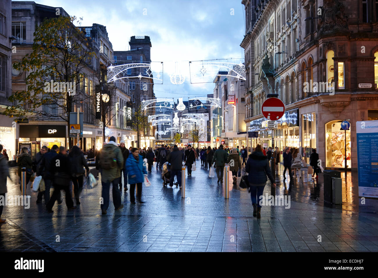Il centro di Liverpool Church Street per lo shopping di Natale area REGNO UNITO Foto Stock