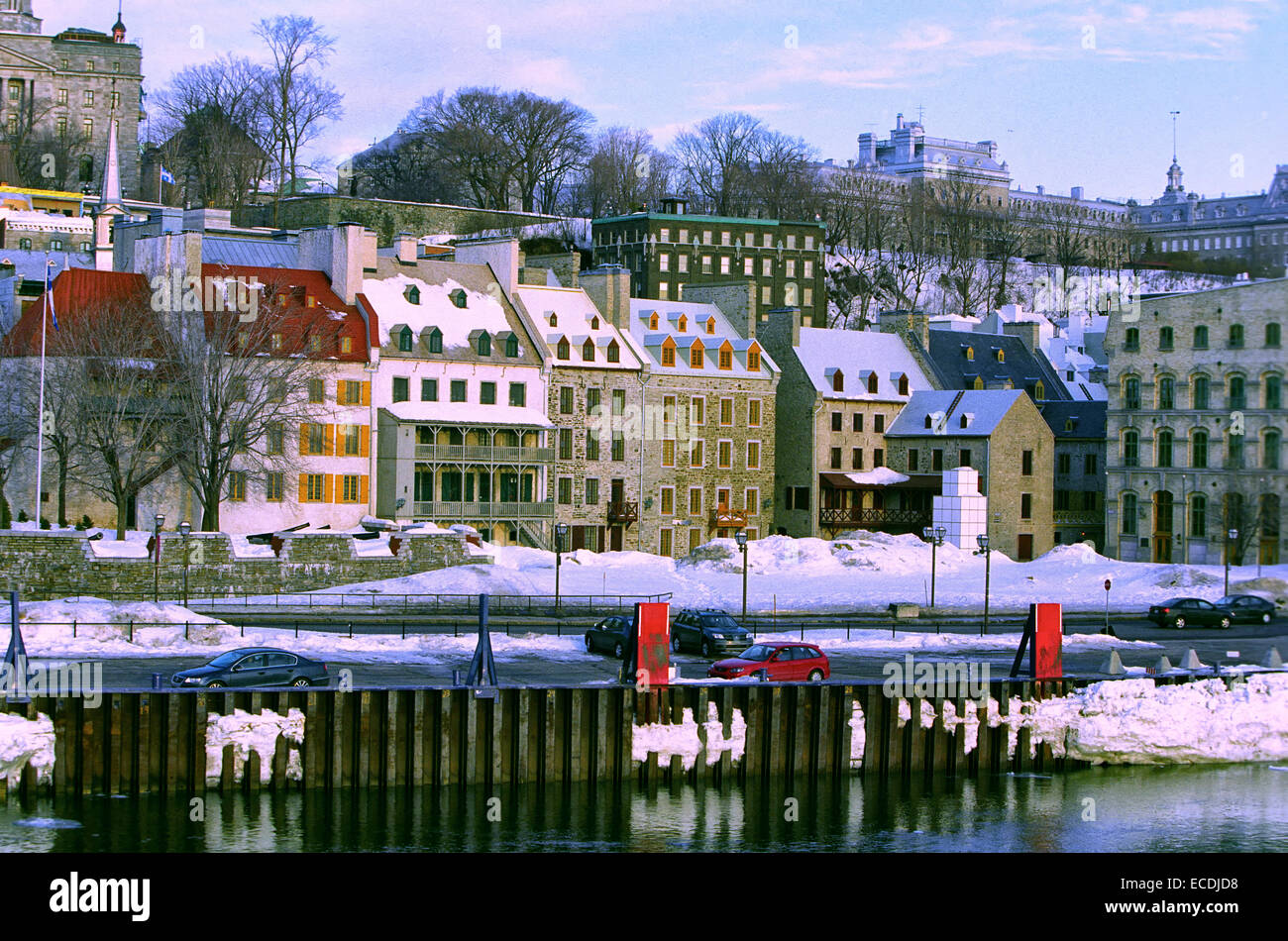 Arrivando al dock in Quebec Foto Stock