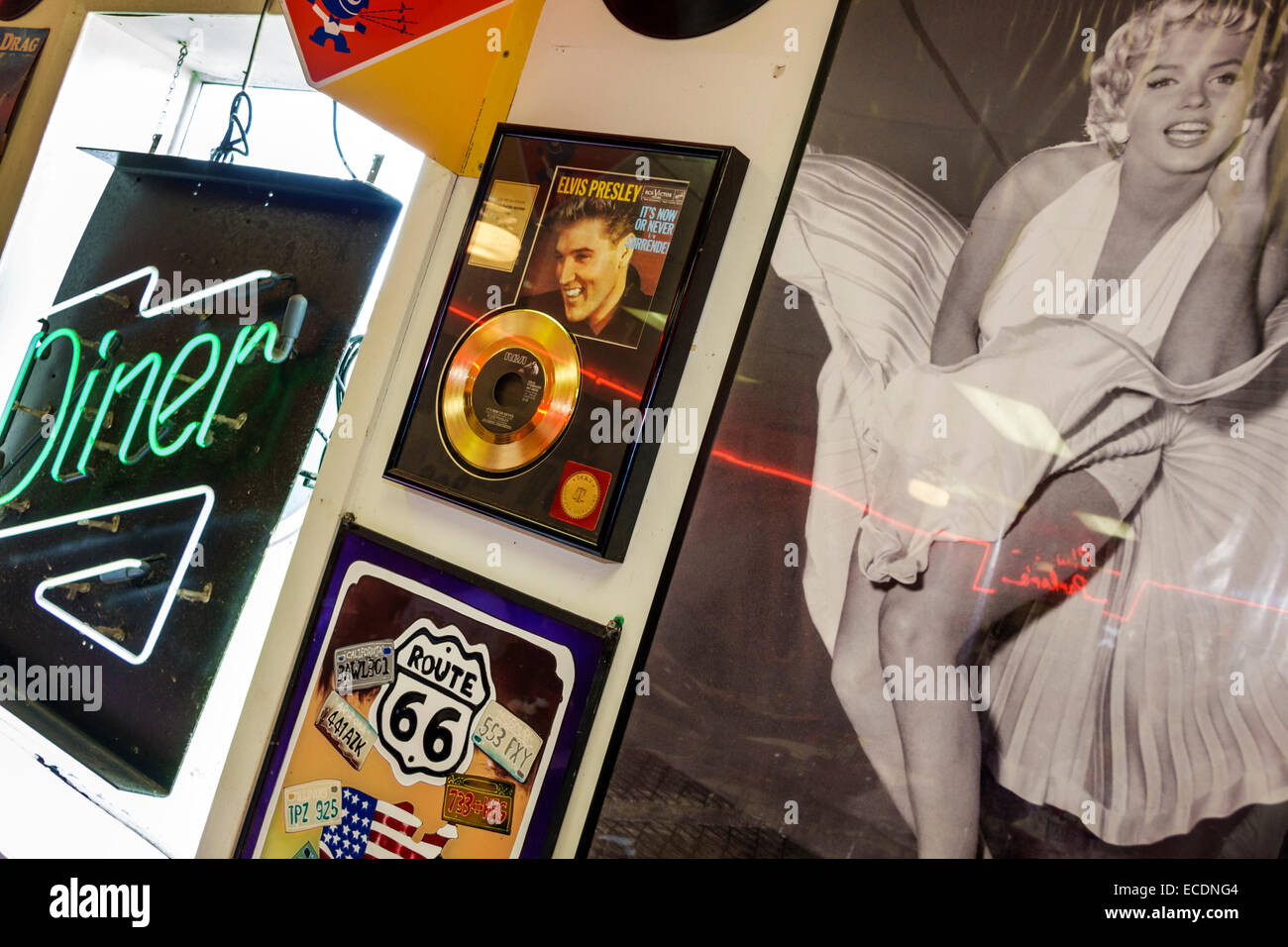 Springfield Illinois, storica strada statale Route 66, Charlie Parker's Diner, ristorante ristoranti cibo ristoranti mangiare fuori caffè caffè bistrot, interno, Foto Stock