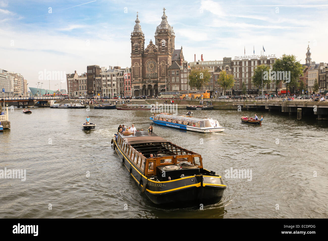 Amsterdam gita in barca dei canali Foto Stock