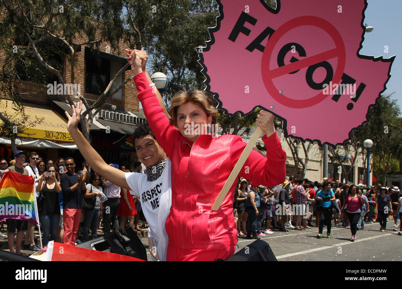 West Hollywood Gay Pride Parade dotate: Gloria Allred dove: West Hollywood, California, Stati Uniti quando: 08 Giu 2014 Foto Stock