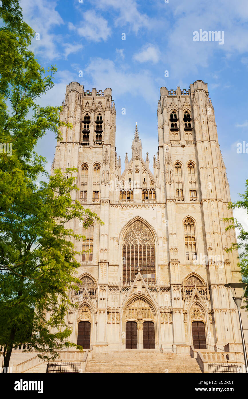 Cathedrale des Saints Michel et Gudule, Bruxelles Foto Stock