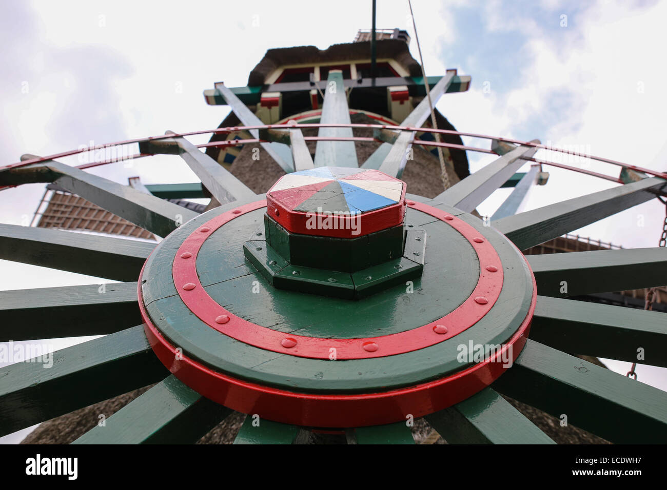 Mulino a vento olandese closeup Foto Stock