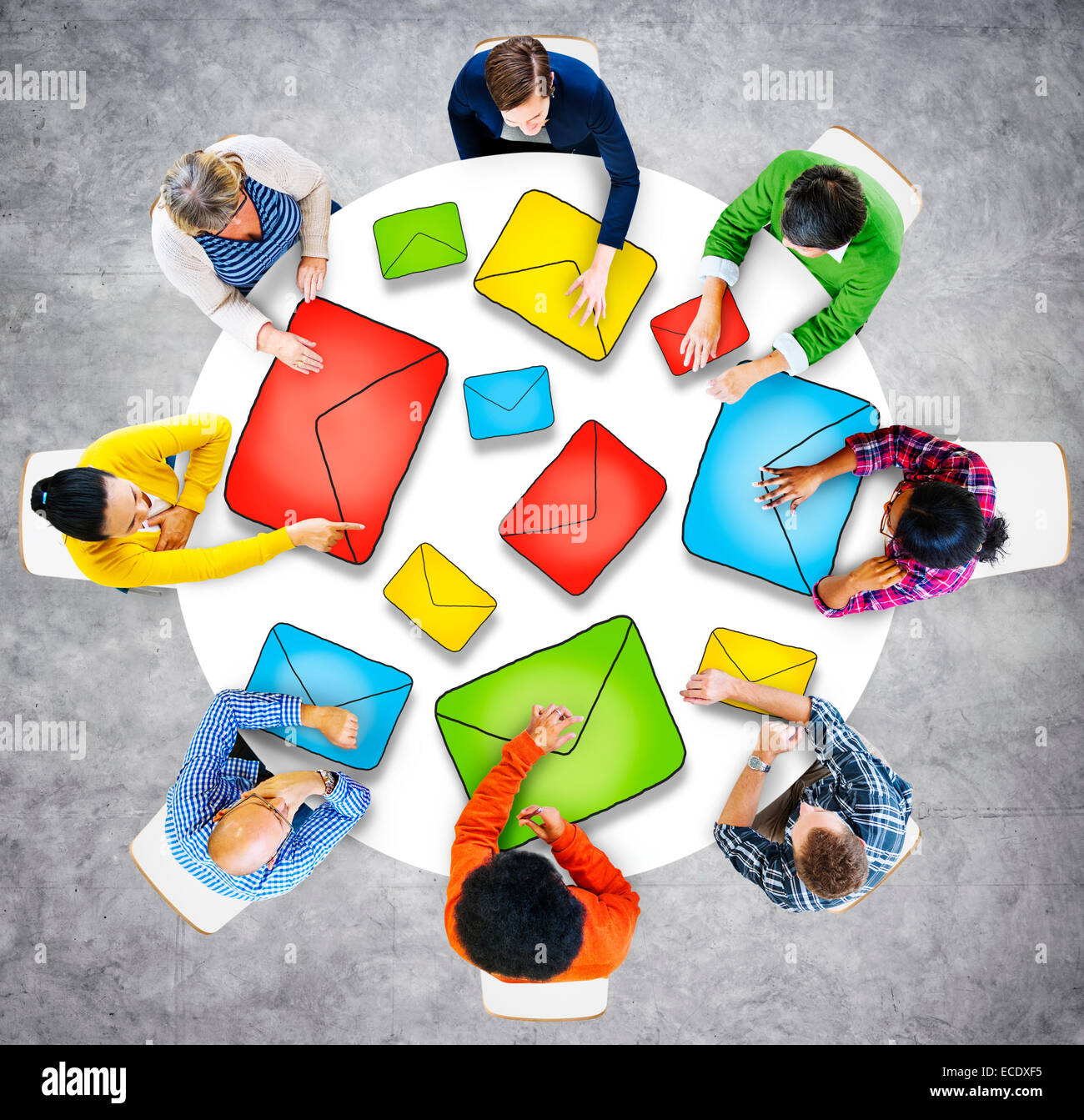 Vista aerea di persone e E-Mail concetti Foto Stock