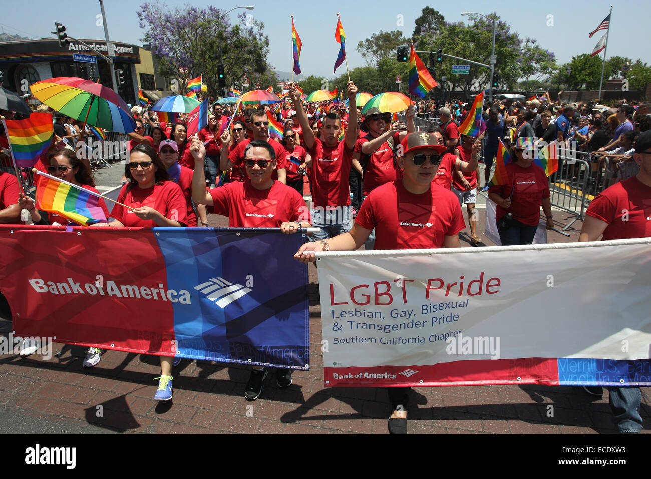 West Hollywood Gay Pride Parade dotate: atmosfera dove: West Hollywood, California, Stati Uniti quando: 09 Giu 2014 Foto Stock