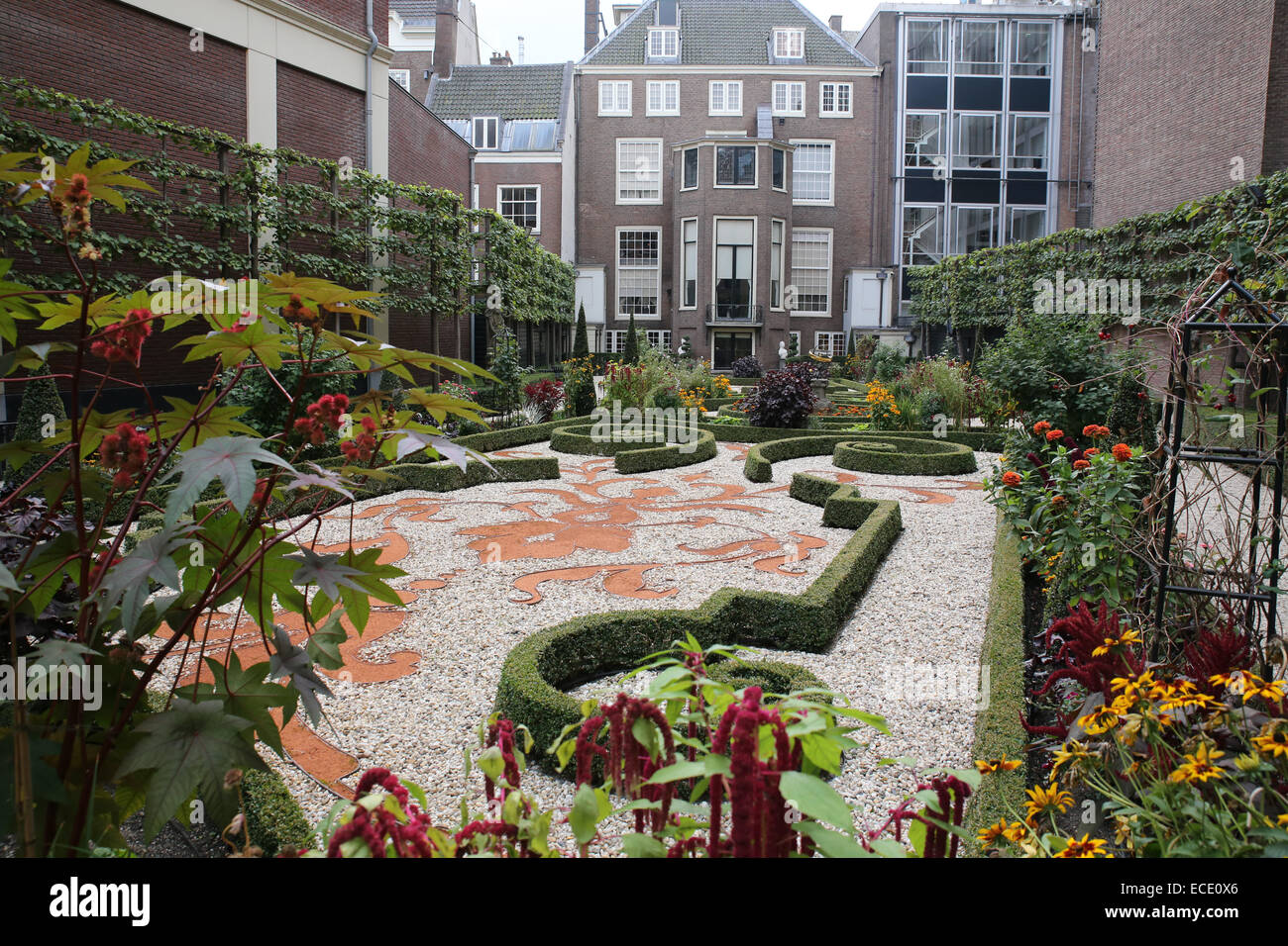 Dutch gente ricca casa giardino nel cortile Foto Stock
