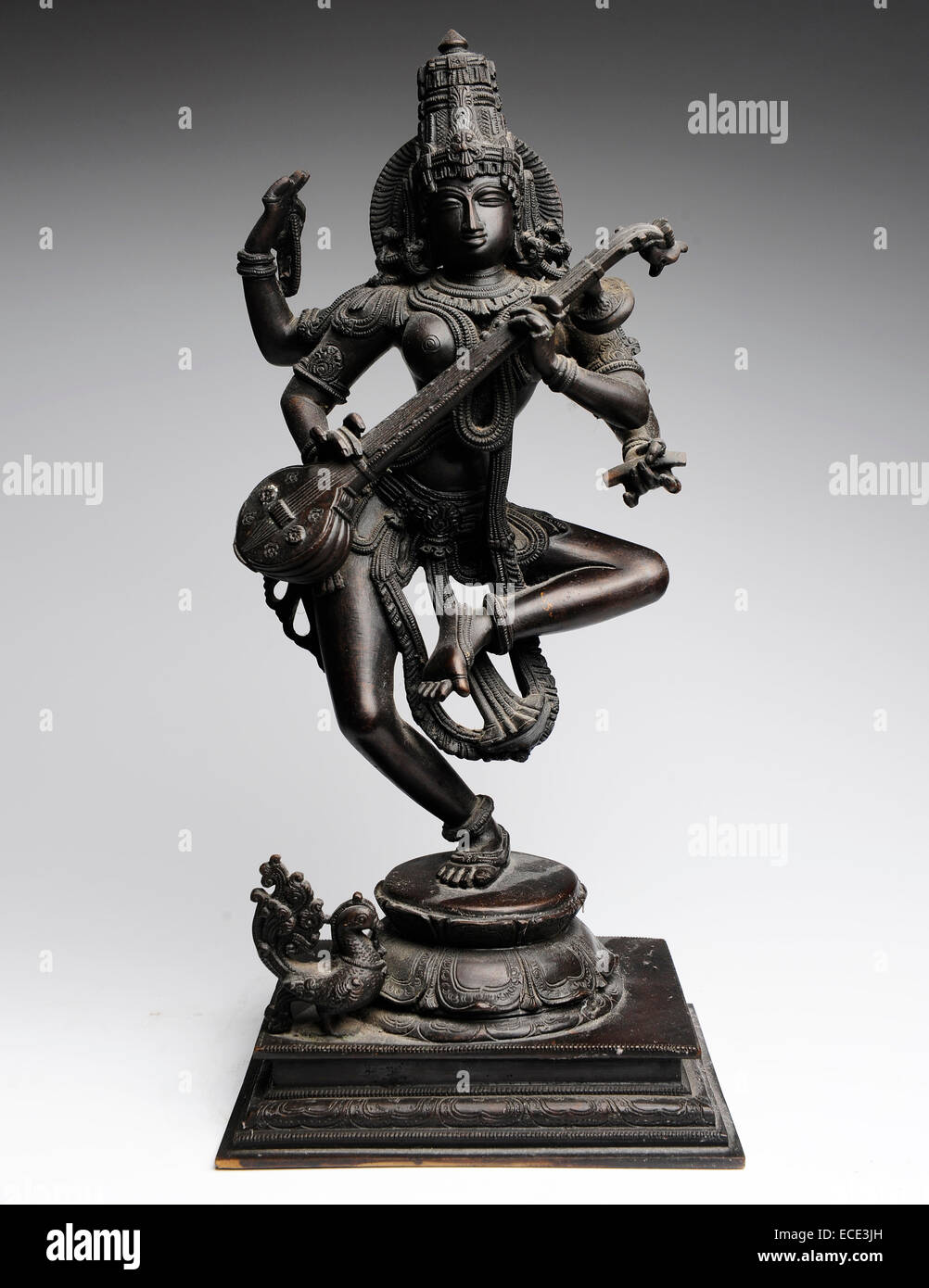 Vecchia divinità Indù, bronzo, dall'India Foto Stock
