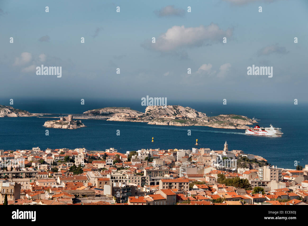 Marsiglia sky line bird's eye view Port Harbour ( isole del friuli ) Francia - Francese Foto Stock
