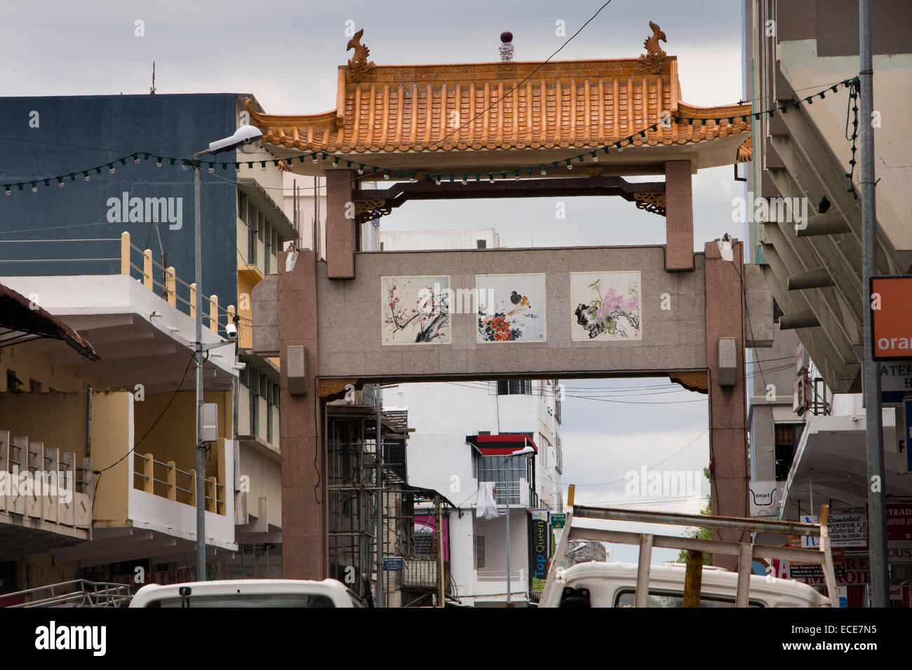 Maurizio, Port Louis, Rue Royale, Chinatown gateway Foto Stock