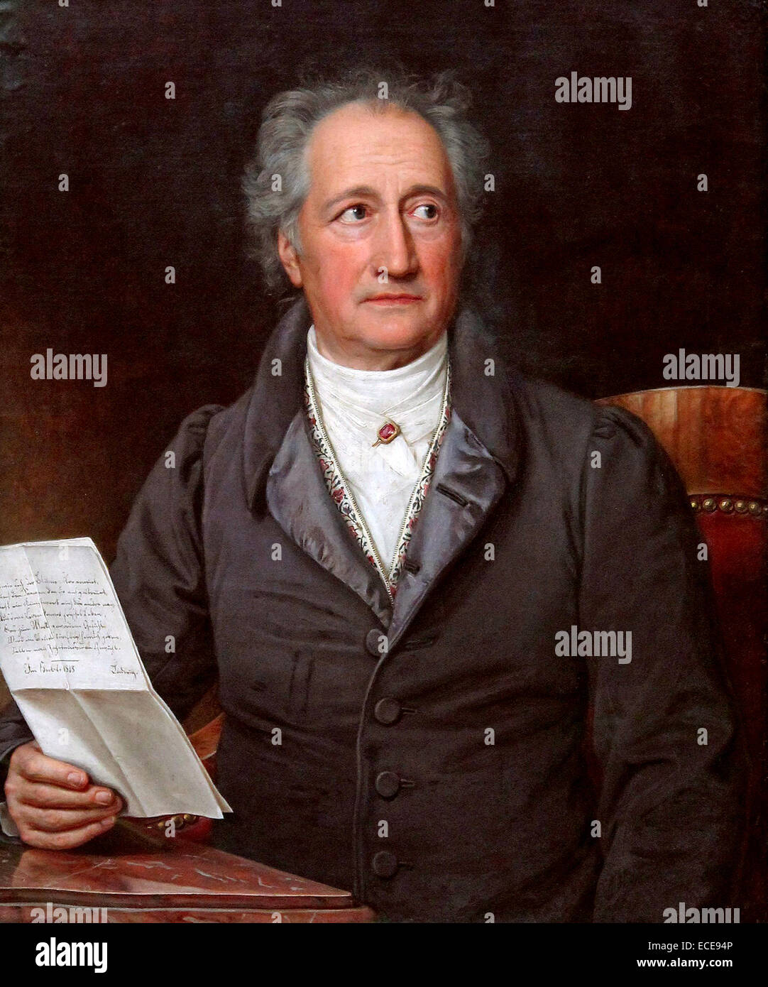 Johann Wolfgang von Goethe (1749 - 1832), scrittore tedesco e più. Dipinto da Joseph Karl Stieler nel 1828 Foto Stock