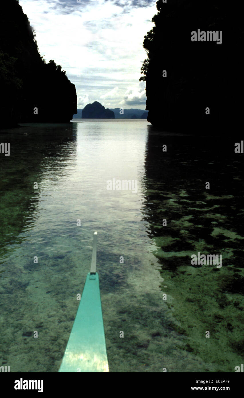 Grande laguna. Miniloc Island. Archipiélago Bacuit. Palawan. El Nido. Filippine. El Nido (ufficialmente il comune di El Nido) Foto Stock