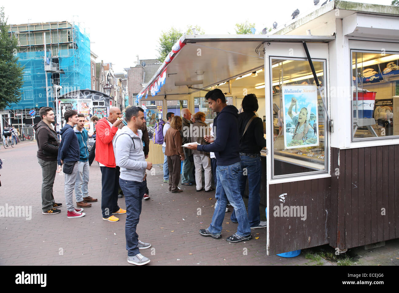 Amsterdam street food vendor stubbe haring Foto Stock