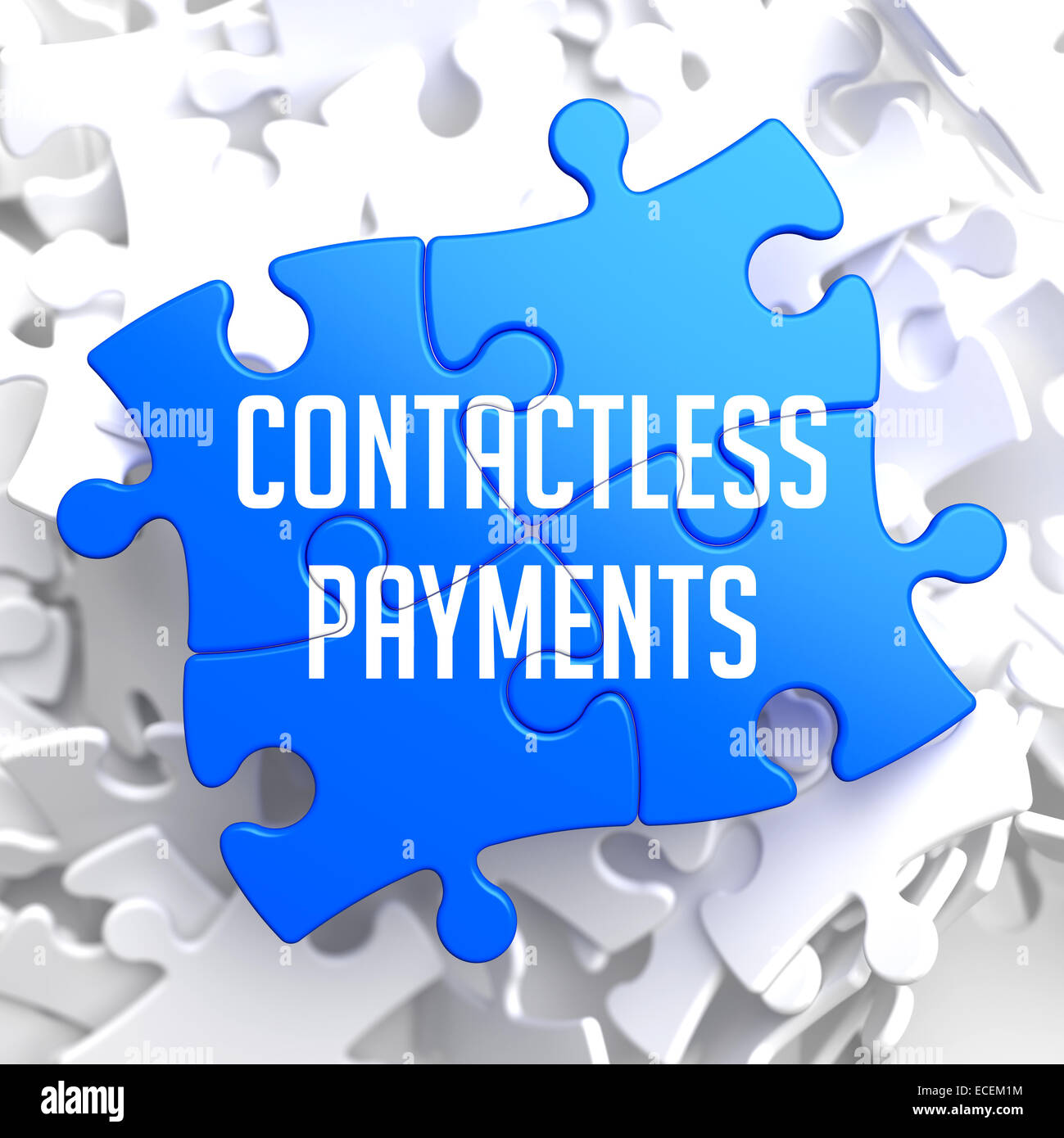 Pagamenti Contactless su Puzzle blu. Foto Stock