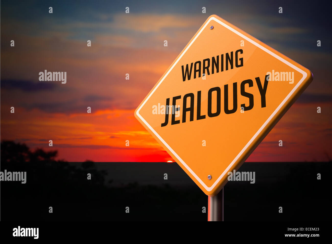 La gelosia di avvertimento sul cartello stradale. Foto Stock