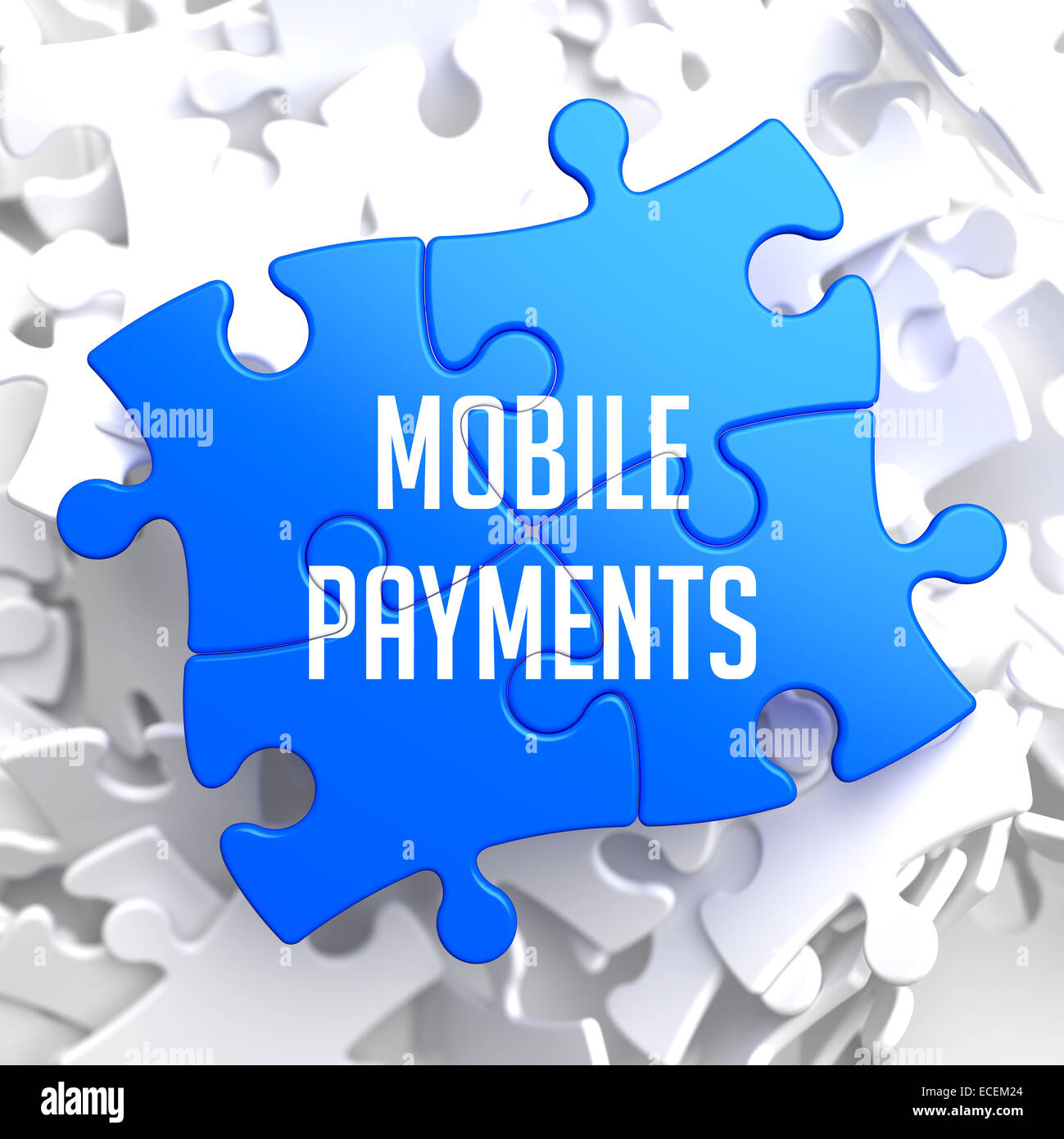 I pagamenti mobili su Puzzle blu. Foto Stock