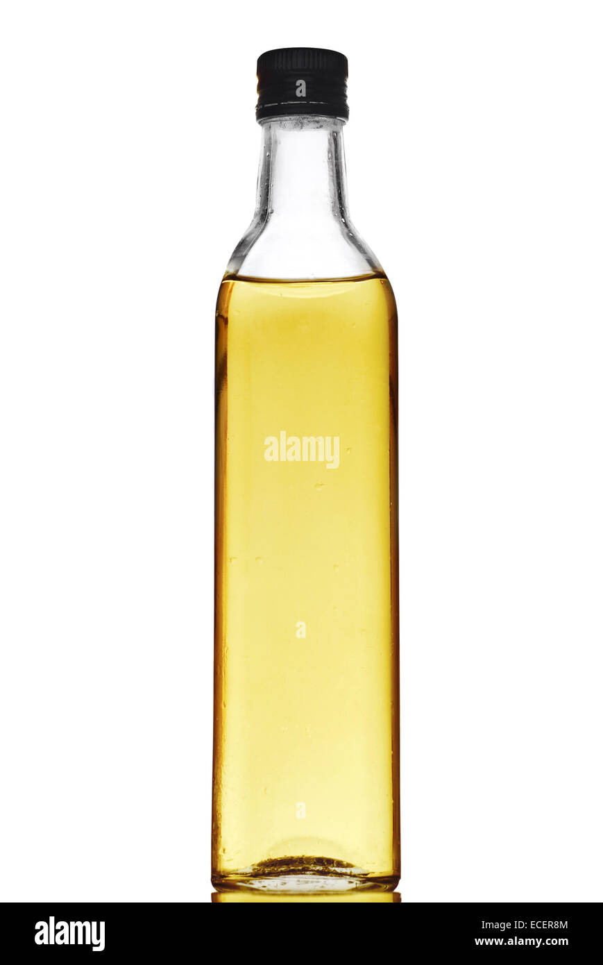Olio di oliva Bottiglia isolato su bianco Foto Stock
