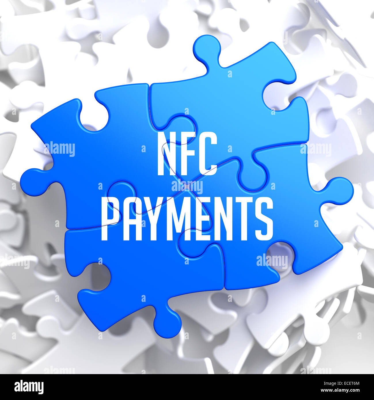 Pagamenti NFC su Puzzle blu. Foto Stock
