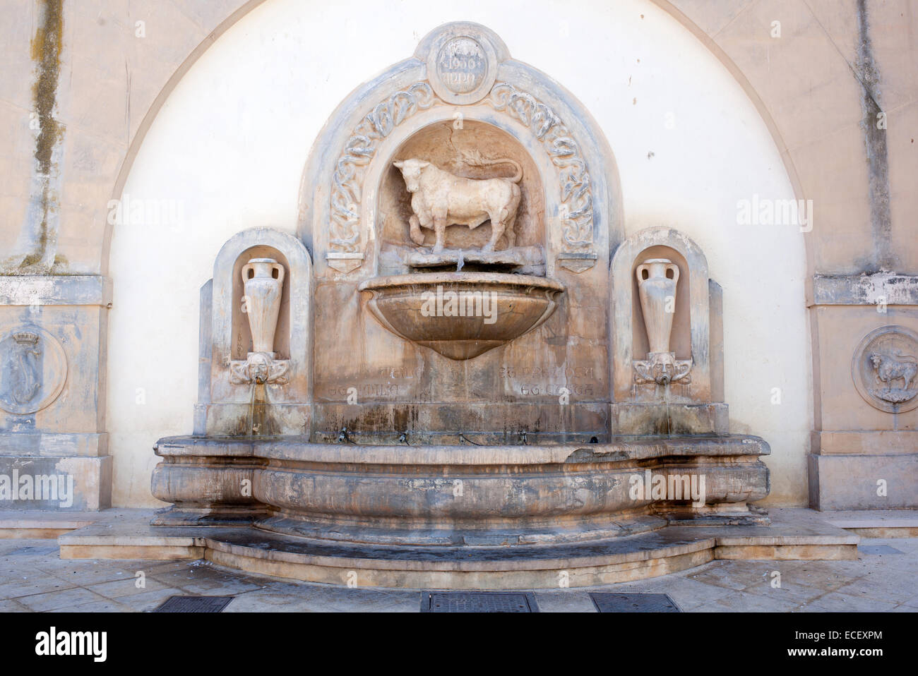 Fontana di Bull a Nardo nel Salento e Puglia, Italia. Foto Stock