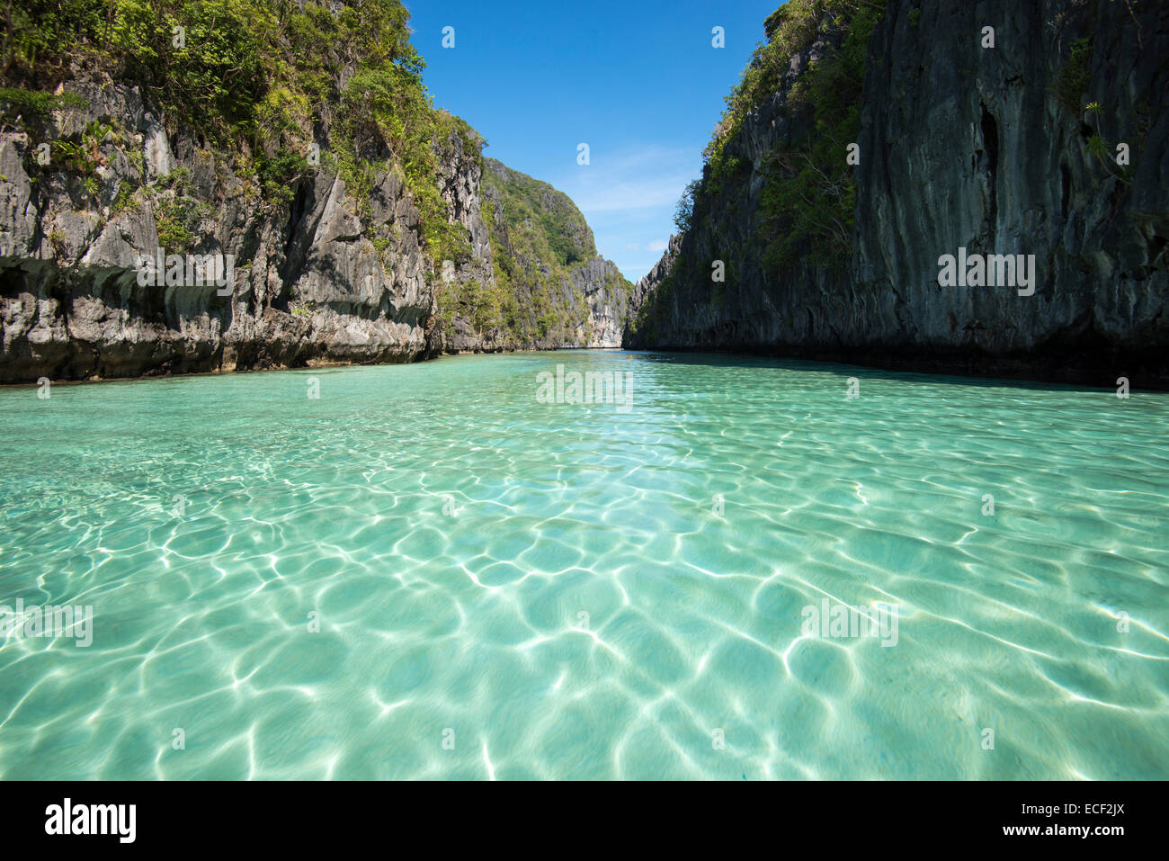 Acqua tropicale e isole calcaree di El Nido, PALAWAN FILIPPINE Foto Stock