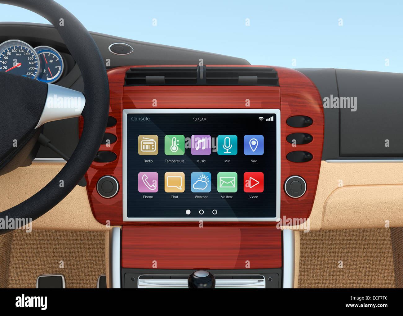 Smart touch screen sistema multimediale per automobile Foto Stock