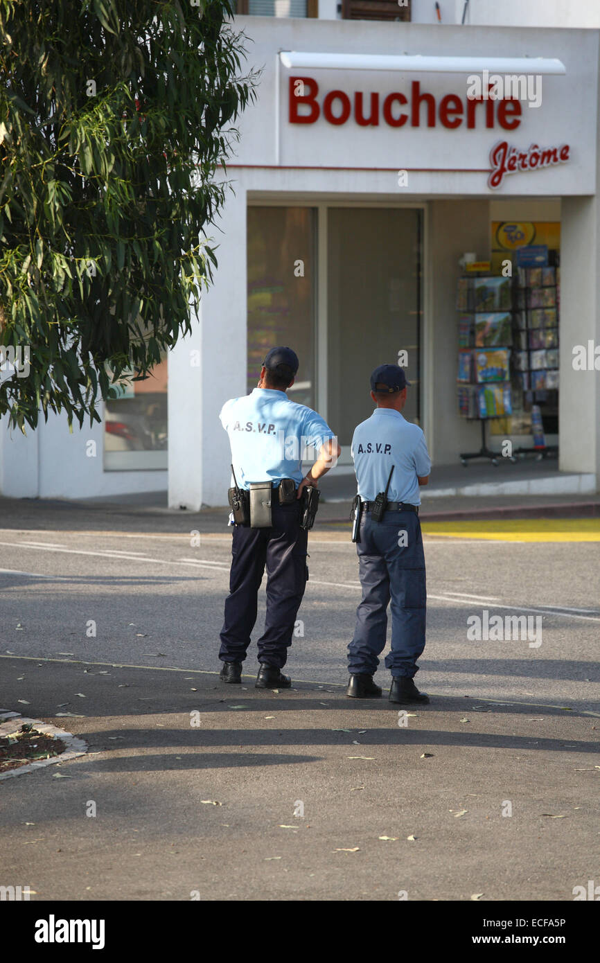 La polizia municipale, nel sud della Francia Foto Stock