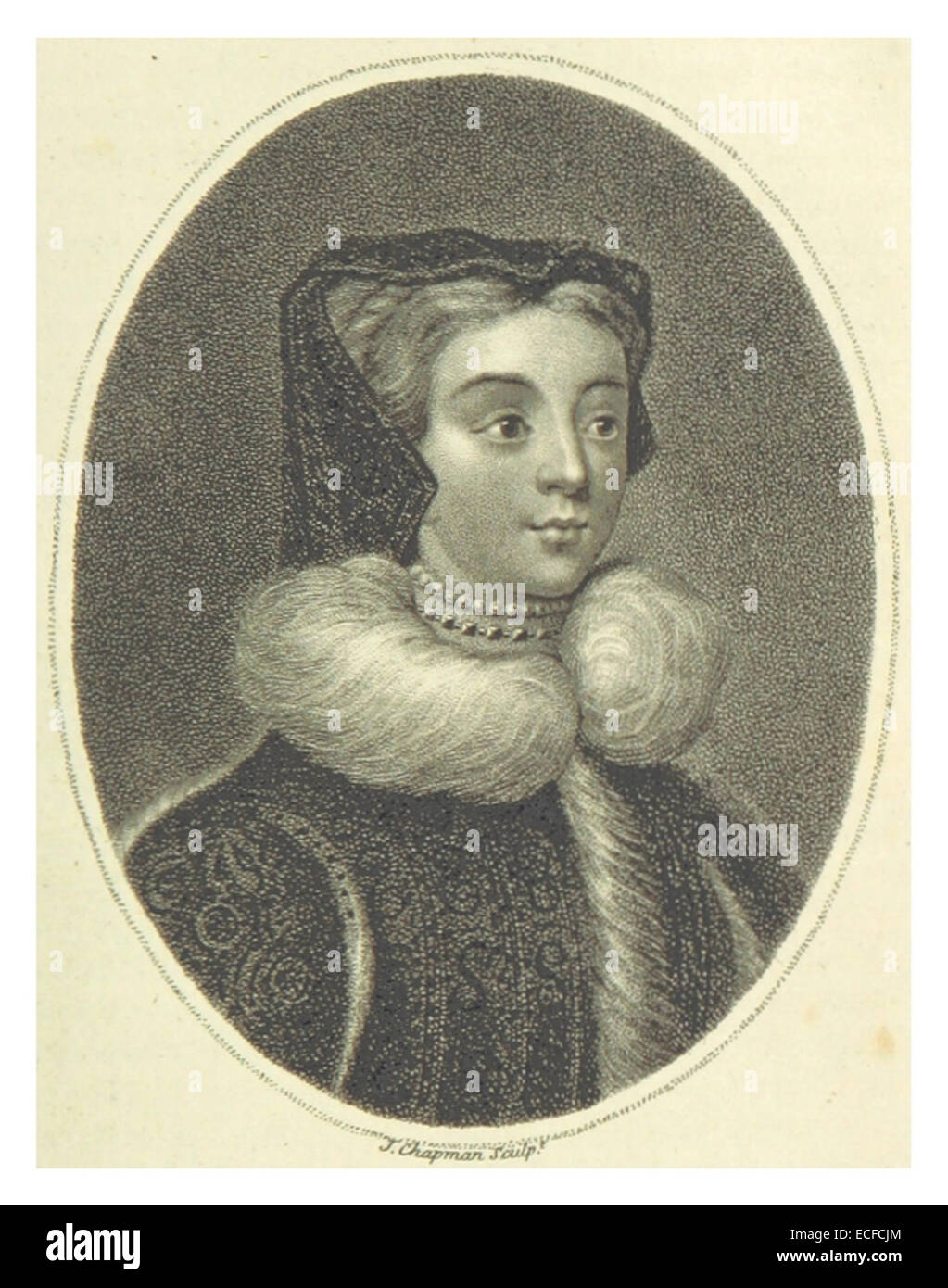 L'opera di Mante del 1800 vede Maria, regina di Scozia, che offre una prospettiva storica sulla sua vita e sul suo regno. Include elementi chiave della sua vita politica e personale durante il suo periodo da regina. Foto Stock