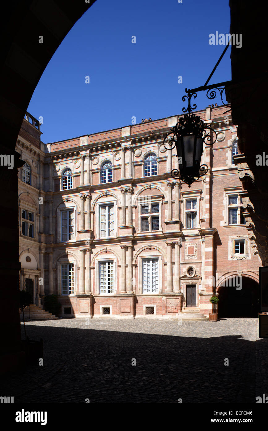 Palazzo rinascimentale Casa Assezat e Courtyard Toulouse Haute-Garonne Francia Foto Stock