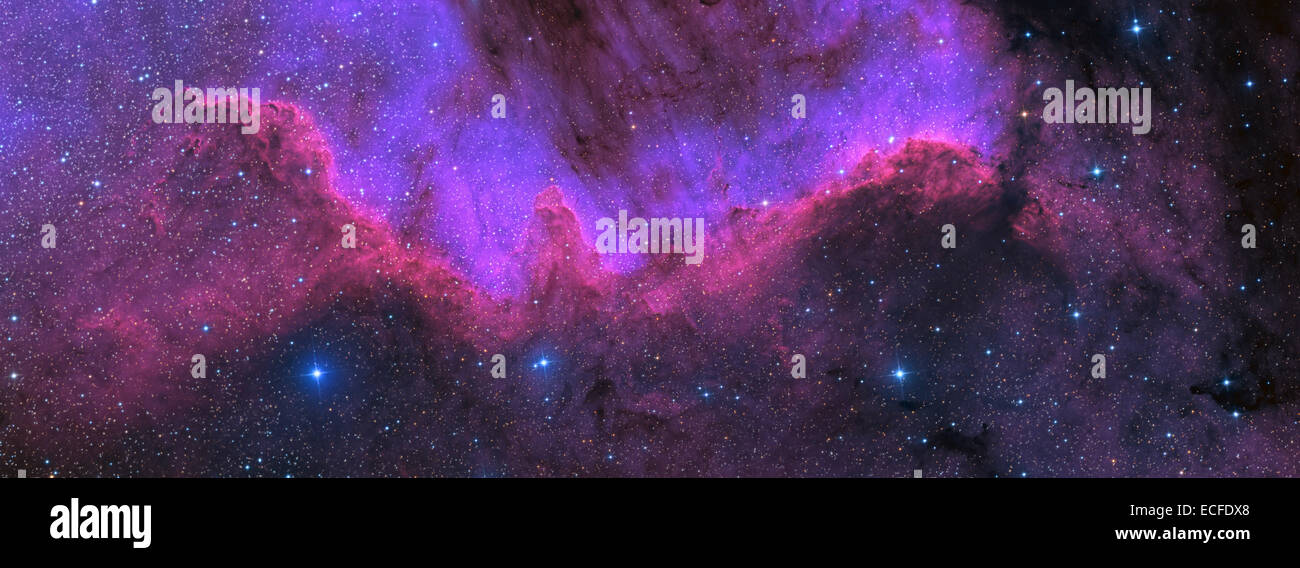 Cygnus Wall, NGC 7000, la North American nebulosa. Foto Stock