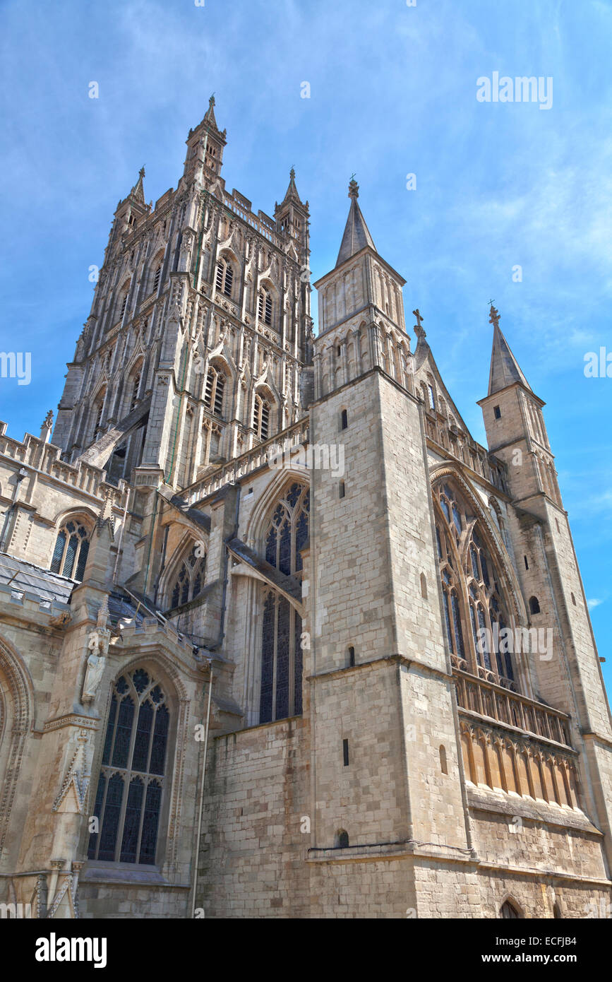 La cattedrale di Gloucester o chiesa cattedrale di San Pietro e la Santa e indivisibile Trinità Foto Stock