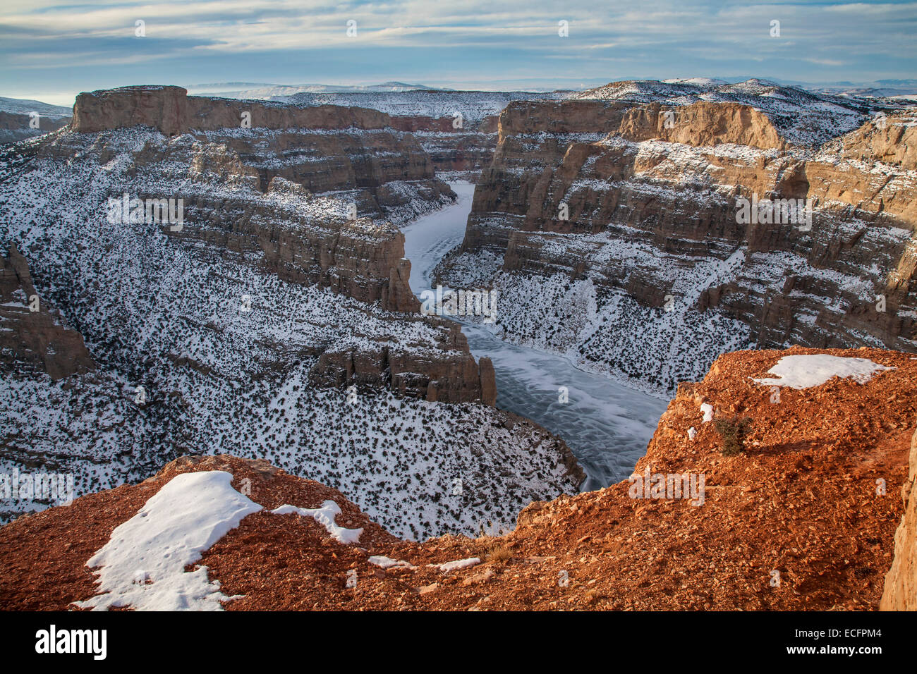 Devils canyon overlook nella Bighorn Canyon National Recreation Area Foto Stock