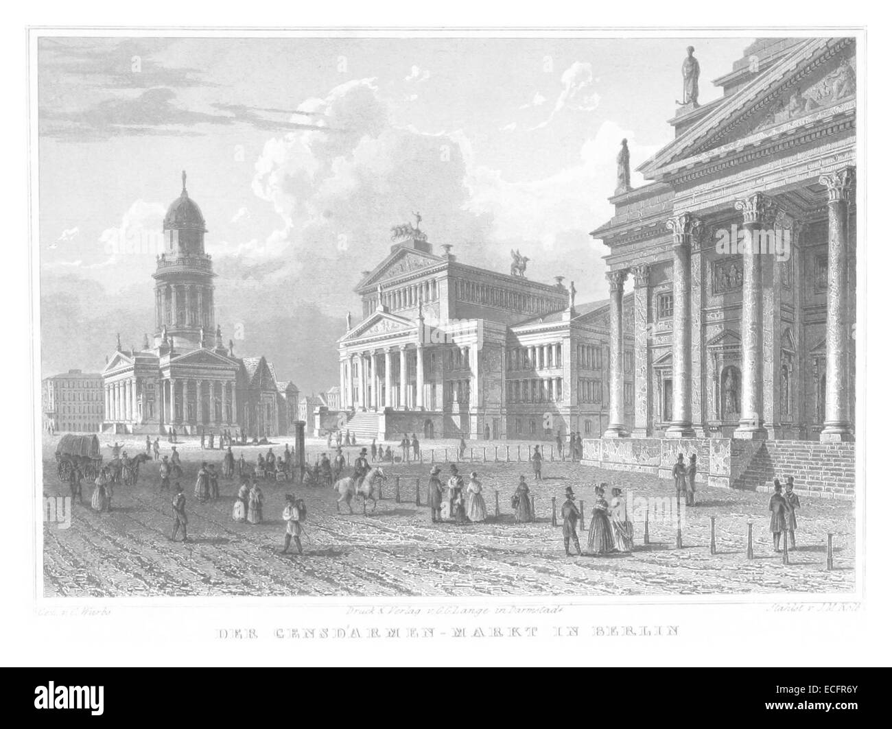 POPPEL(1852) p2.711 BERLINO, Gendarmenmarkt Foto Stock