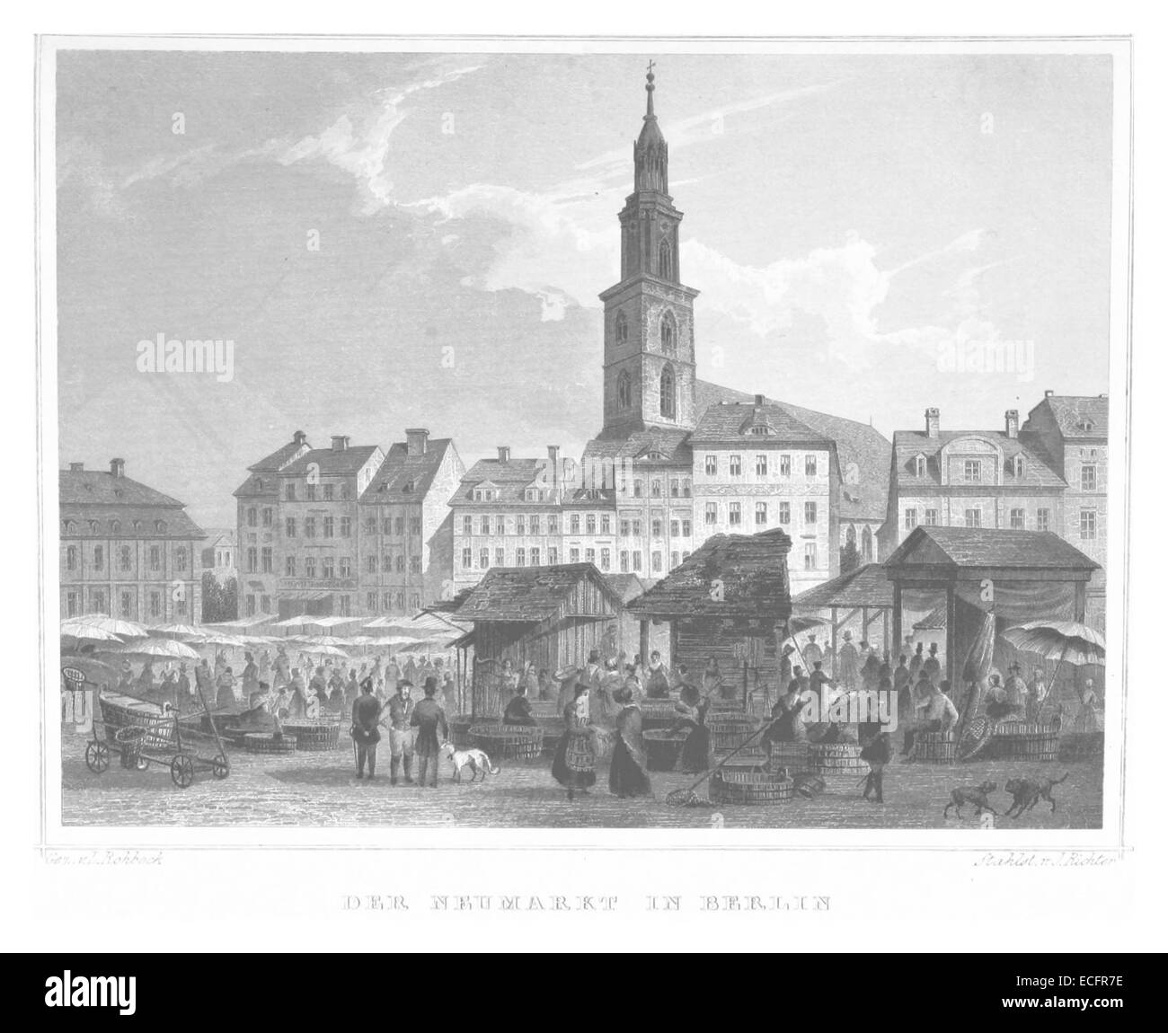 POPPEL(1852) p2.723 BERLINO, Neumarkt Foto Stock