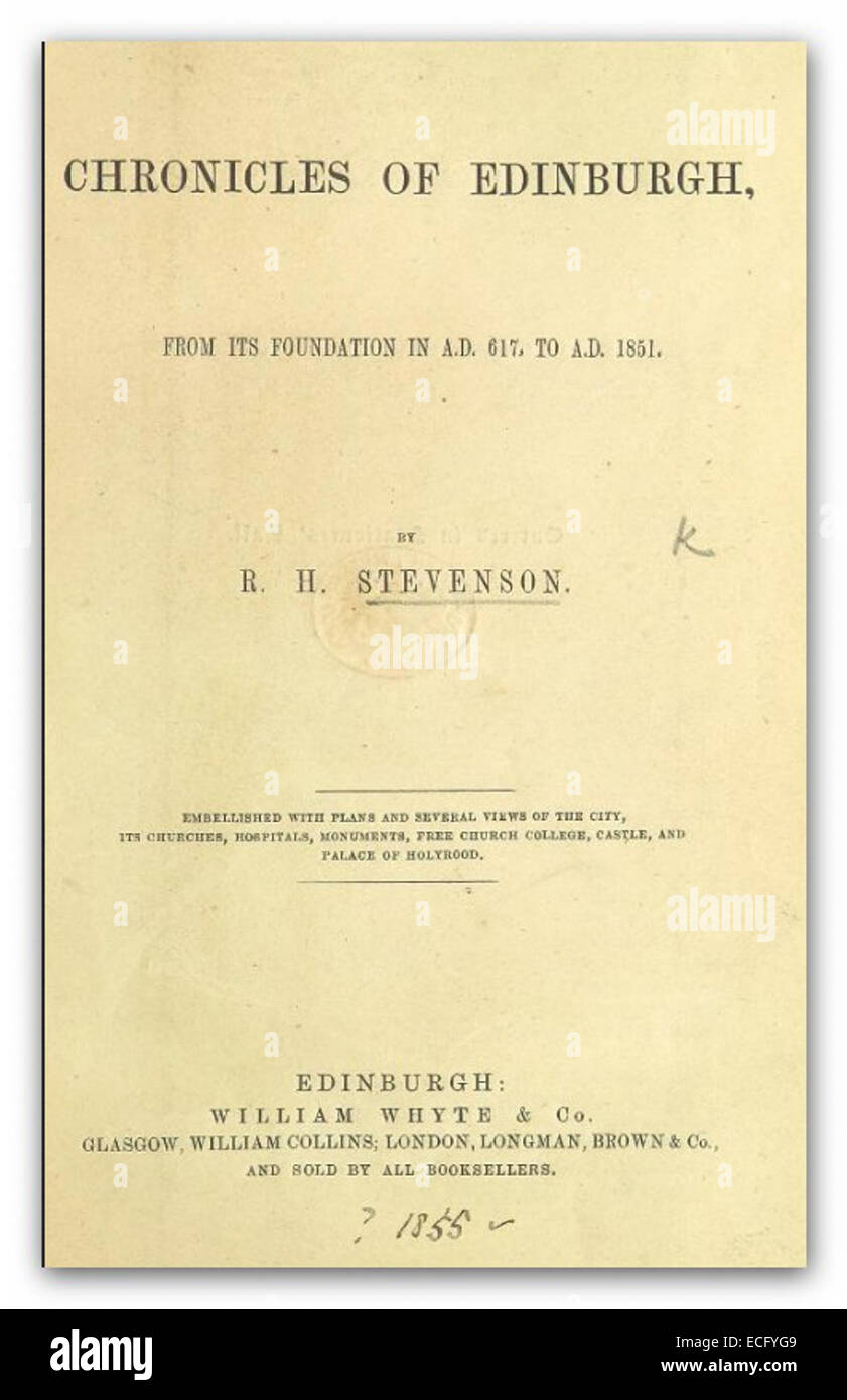 STEVENSON(1855) Chronik Foto Stock