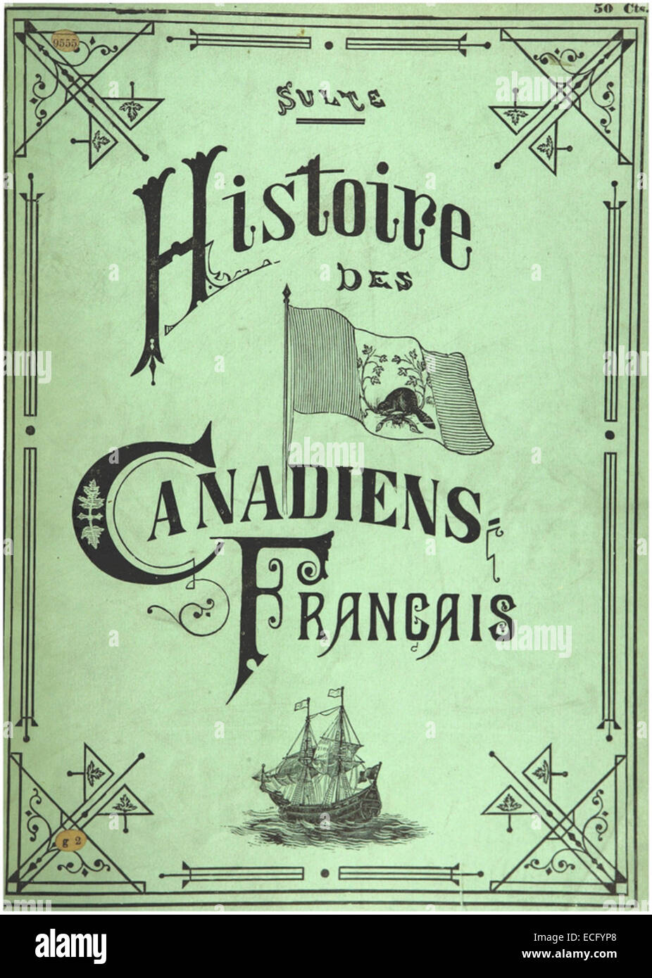 Un'illustrazione del titolo del 1882 tratta dal lavoro di Sulte, che documenta la storia canadese e lo sviluppo dei primi insediamenti. L'illustrazione mostra il significato storico e culturale di questi primi anni nella storia del Canada. Foto Stock