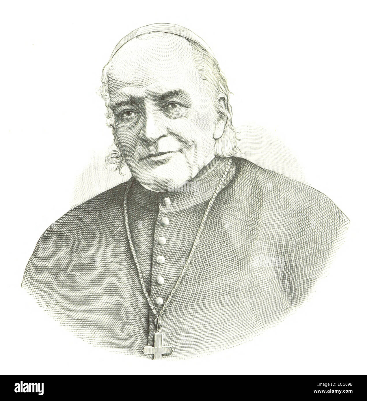 Questa illustrazione del 1882 di Sulte mostra Monsignor Bourget, una figura notevole nella storia religiosa e sociale canadese, che riflette l'importanza della chiesa alla fine del XIX secolo. Foto Stock
