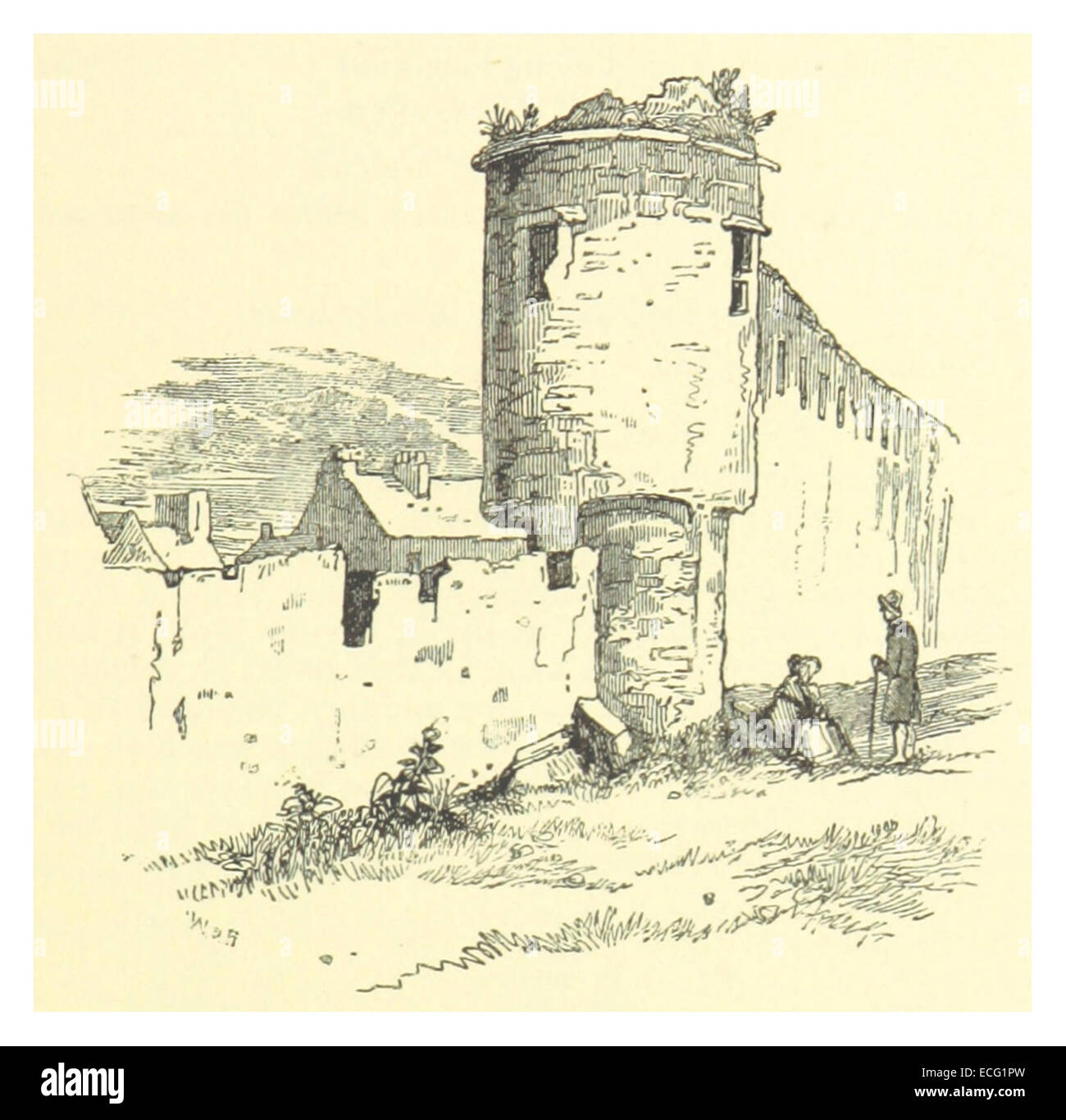Questa illustrazione del 1893 di Walker raffigura lo storico Derry, che mostra le mura della città, una caratteristica importante nella storia irlandese, con un'enfasi sul suo significato architettonico e culturale durante il XIX secolo. Foto Stock