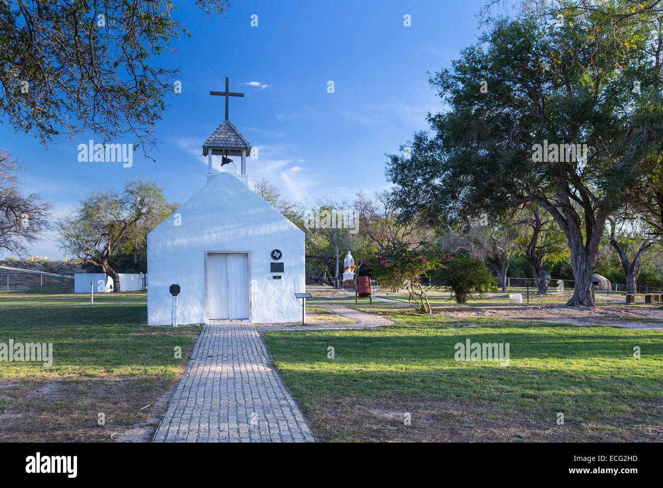 La storica La Lomita Cappella nei pressi di missione, Texas, Stati Uniti d'America. Foto Stock