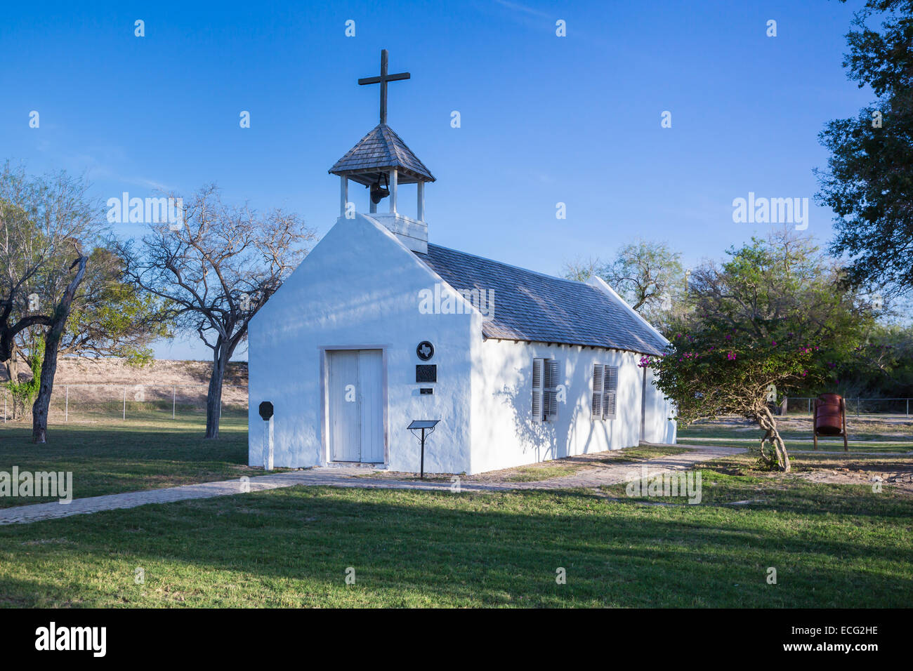 La storica La Lomita Cappella nei pressi di missione, Texas, Stati Uniti d'America. Foto Stock