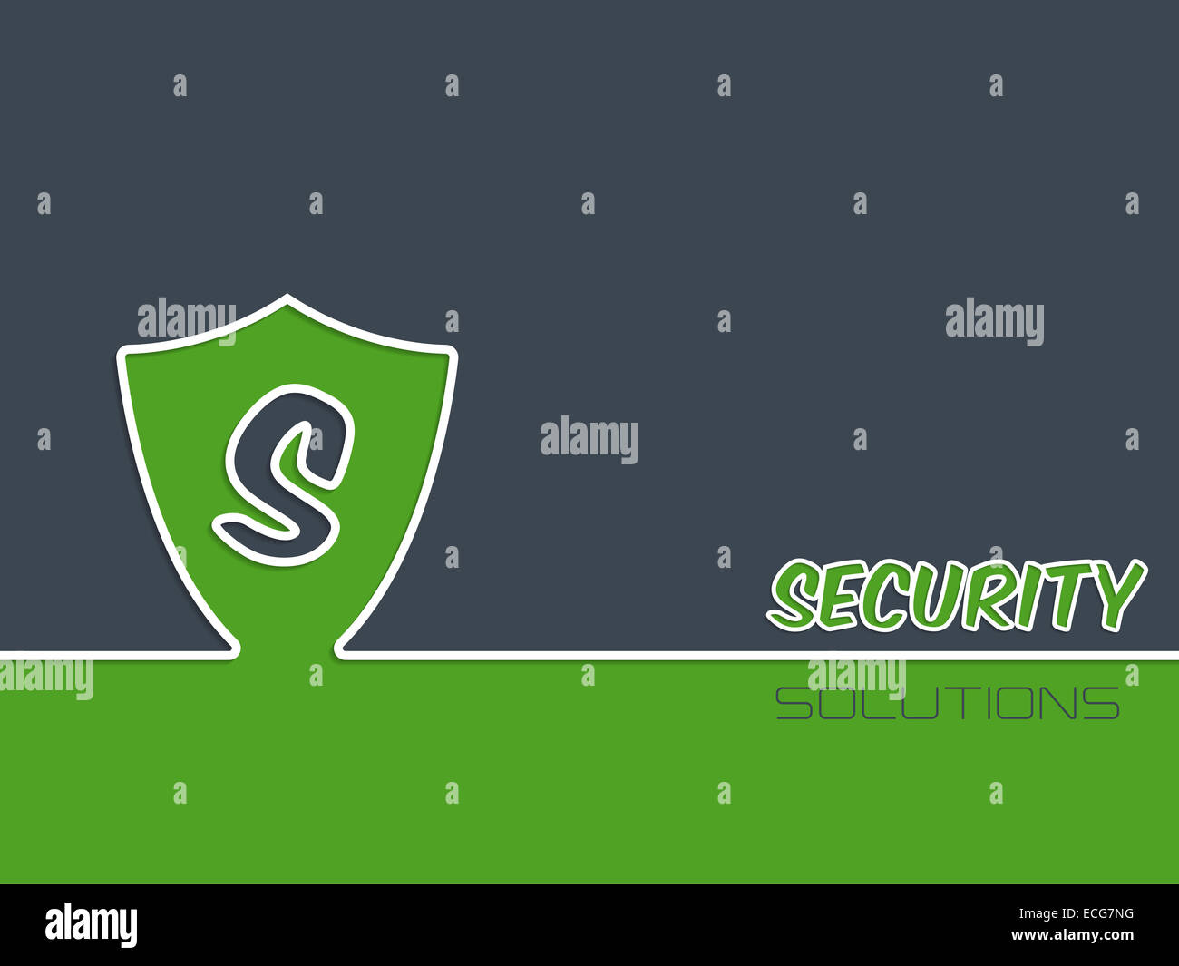 Pubblicità sicurezza sfondo con silhouette di protezione Foto Stock