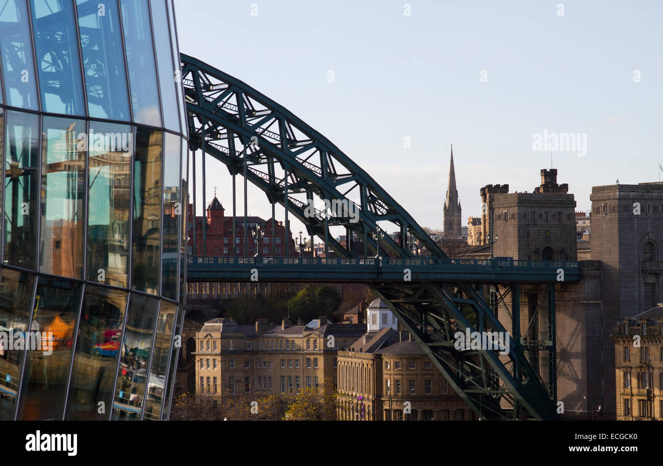 Sage Gateshead e Tyne Bridge Foto Stock