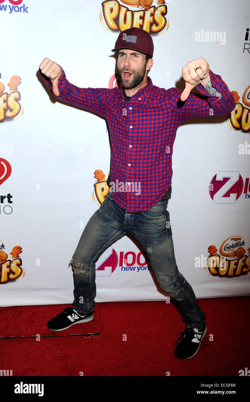Adam Levine assiste Z100's Jingle Palla al Madison Square Garden sul dicembre 12, 2014 a New York City Foto Stock