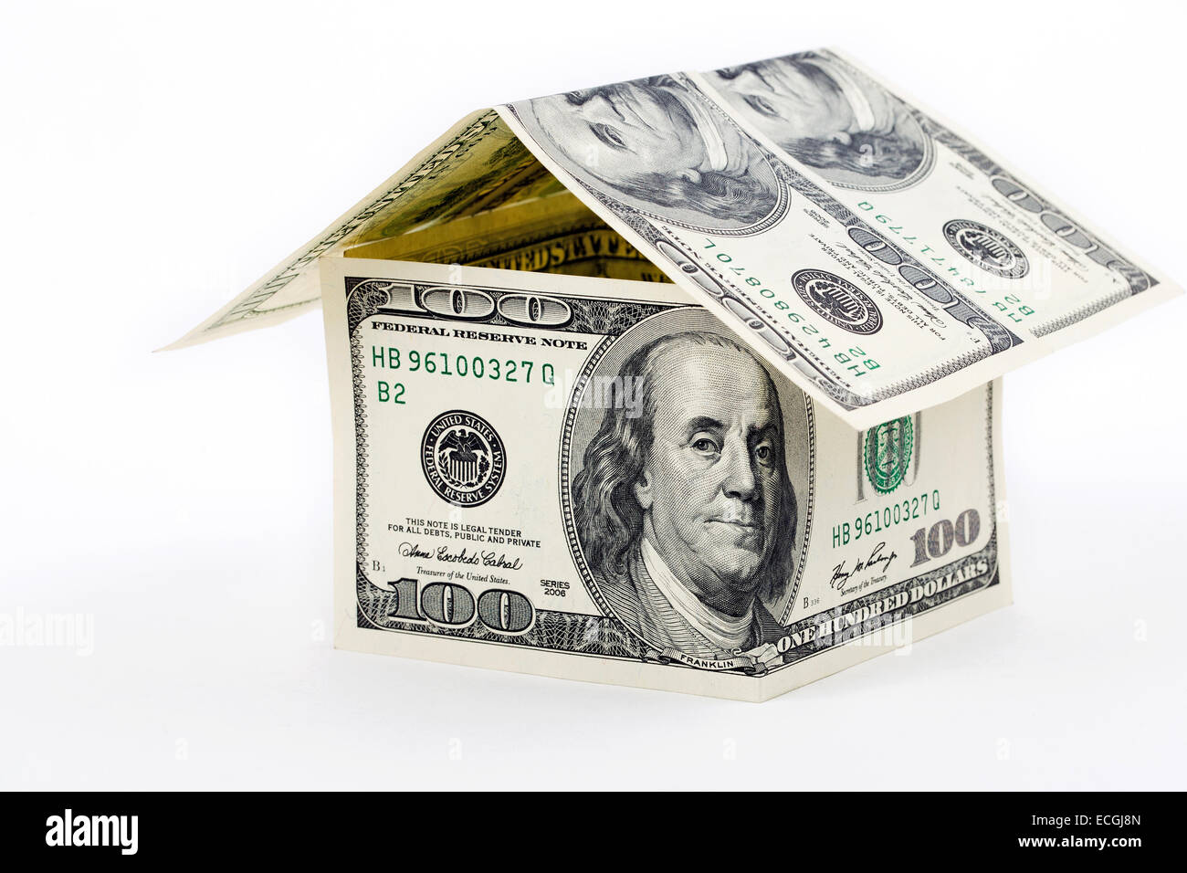 Casa costruita con il denaro americano Foto Stock