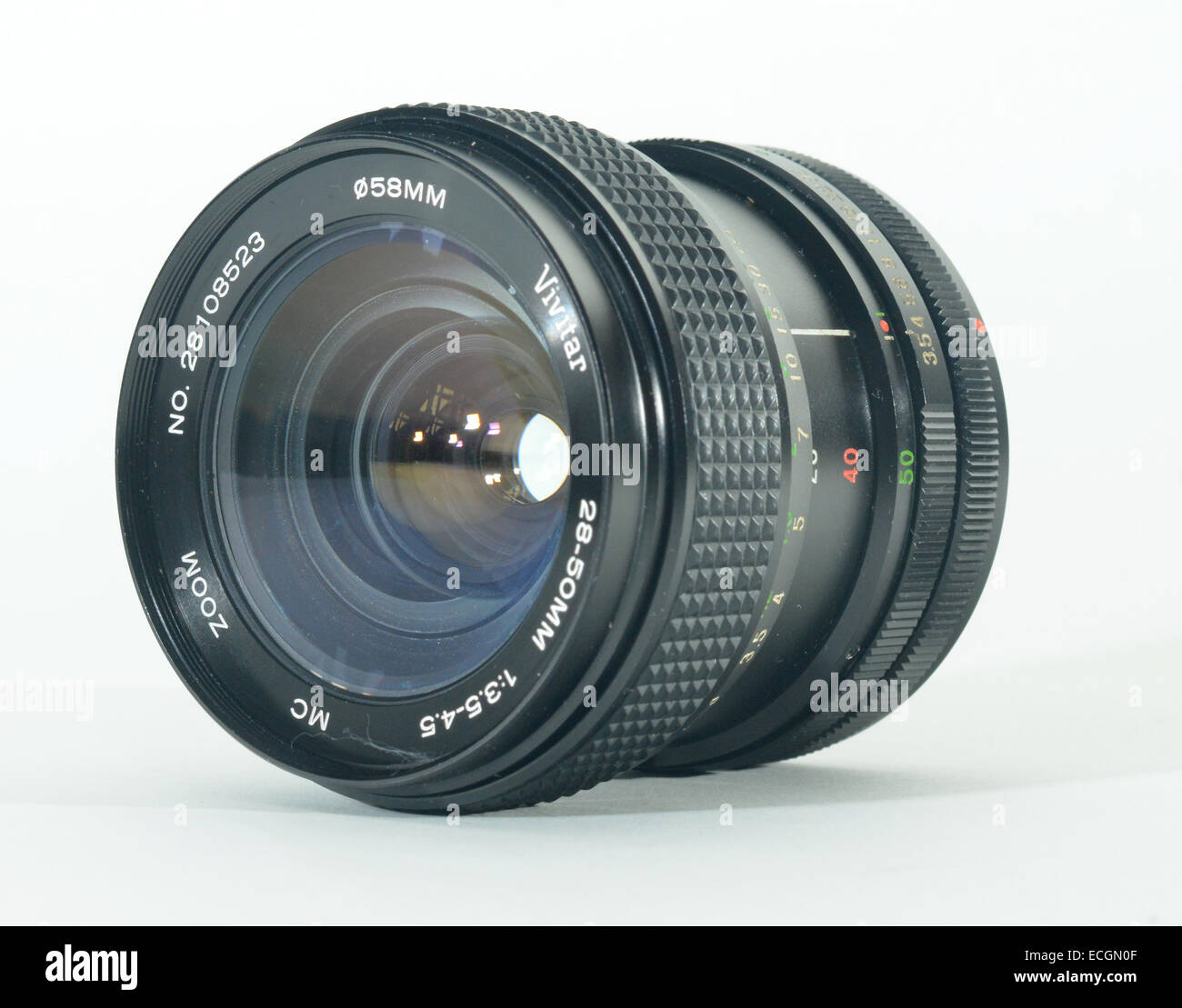 Canon FD mount manuale della messa a fuoco della lente di zoom, 28 - 50mm Vivitar Foto Stock
