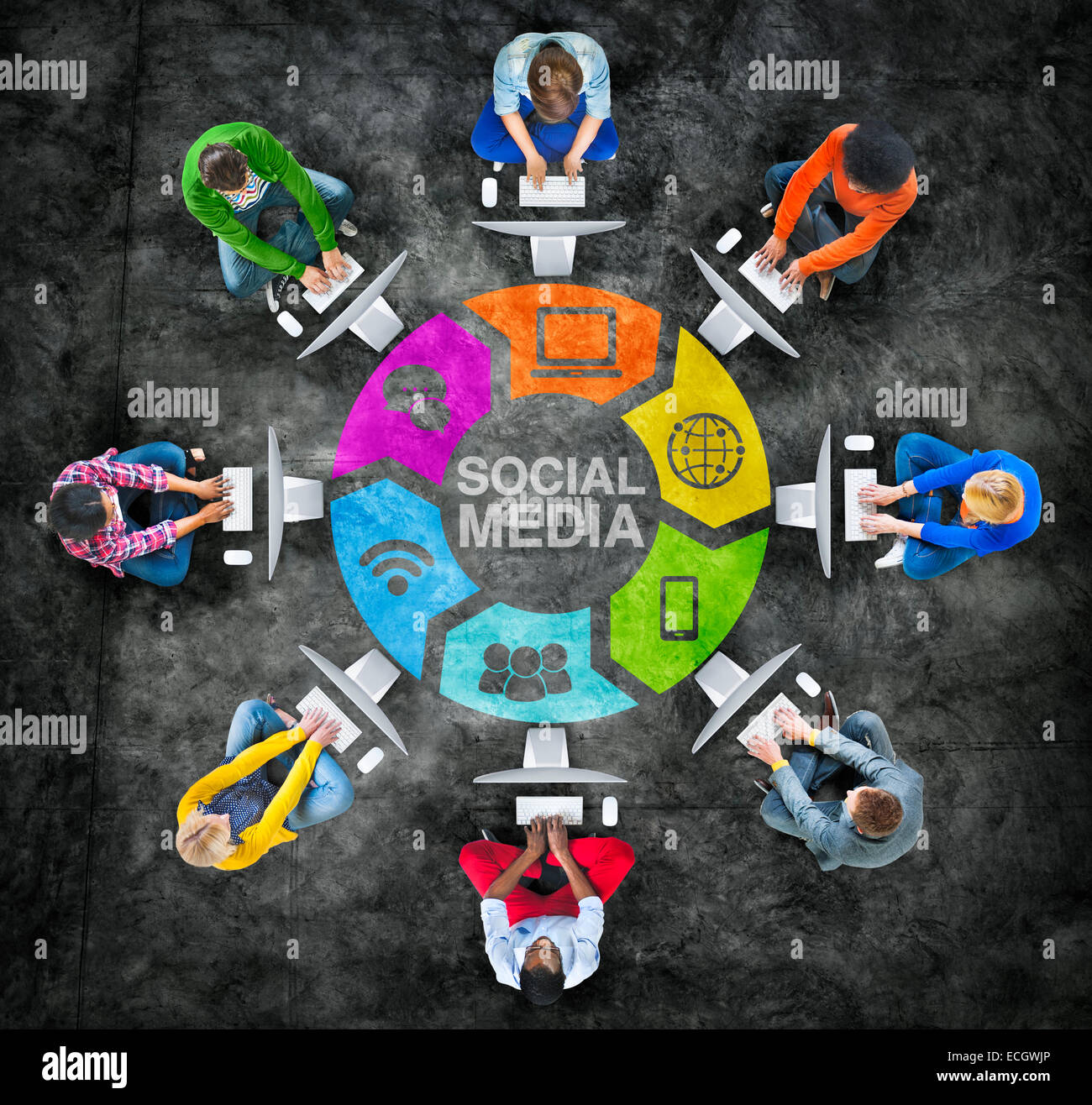 Persone i social network e i Social Media Concept Foto Stock