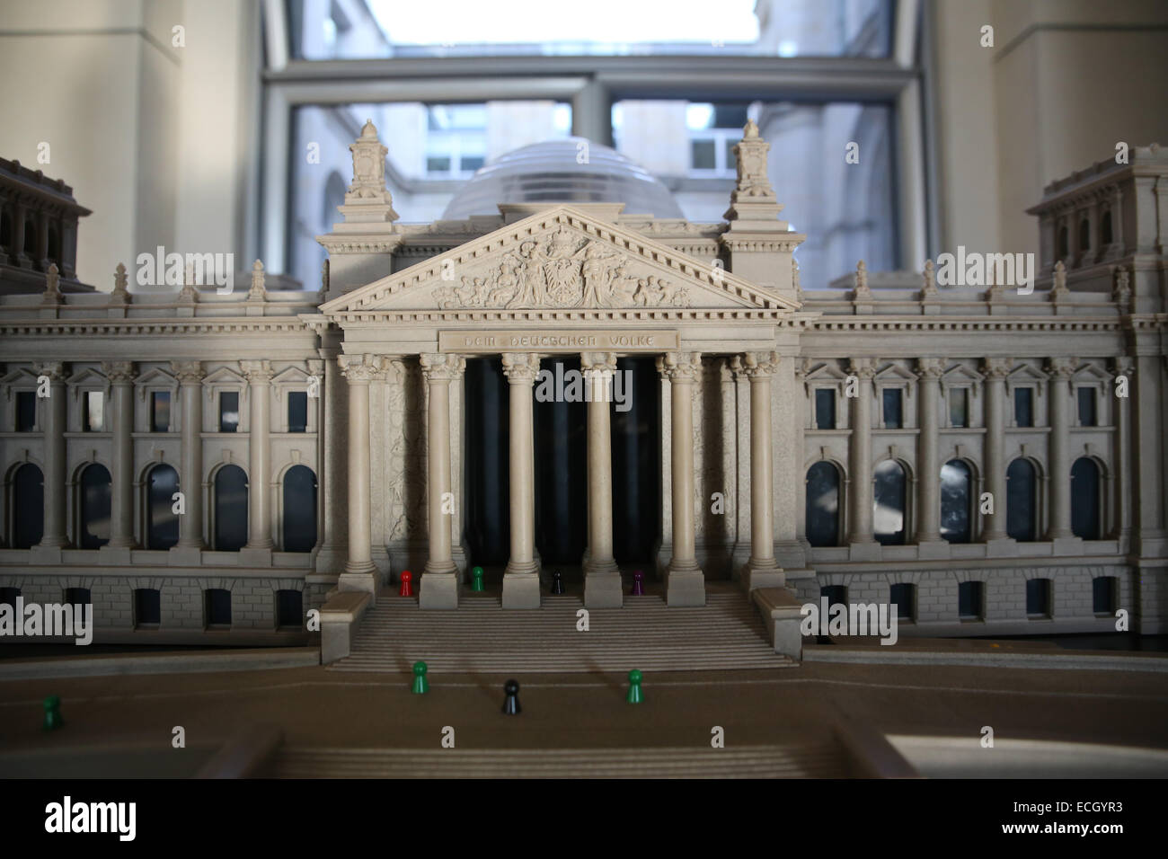 Il palazzo del Reichstag modello in scala Foto Stock