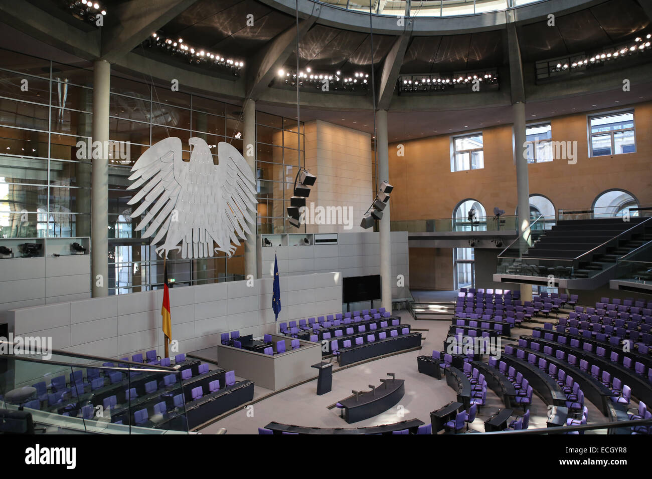 Il palazzo del Reichstag sala riunioni Foto Stock